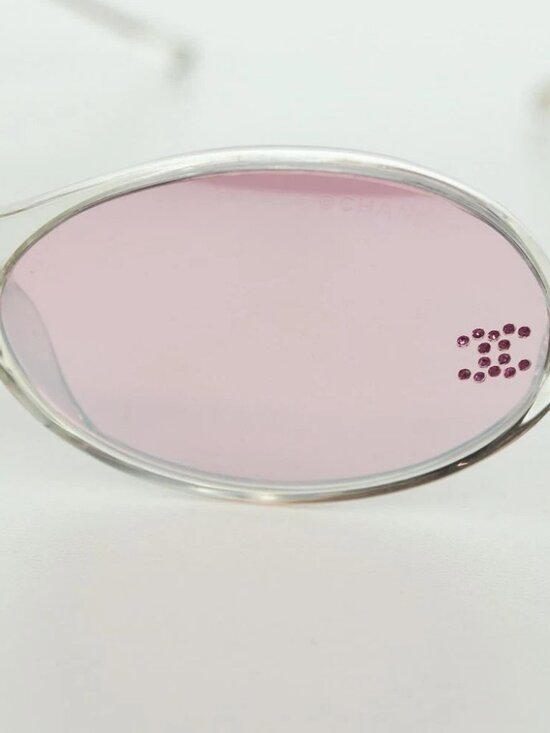 CHANEL COCO Mark Sunglasses plastic Clear 5044-B CC Auth YKZ1409M